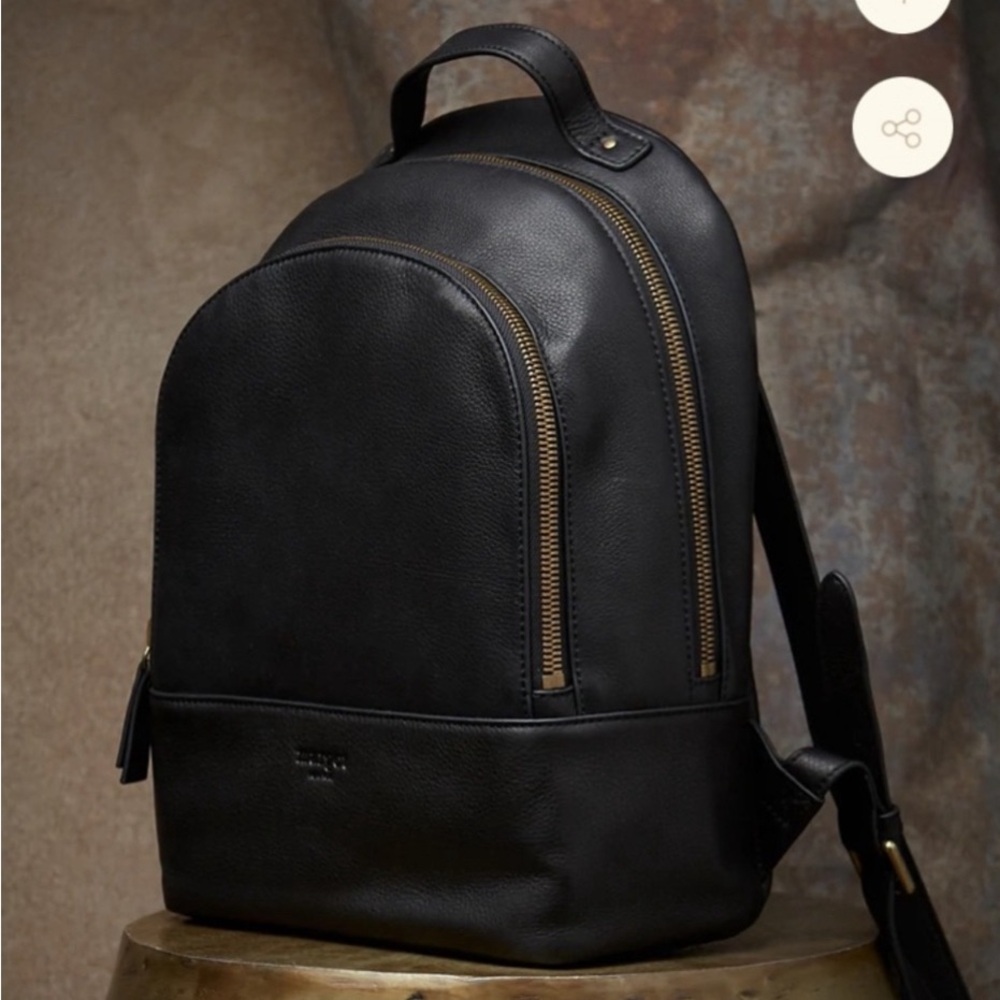 New Margot Kimmie Black Leather Backpack